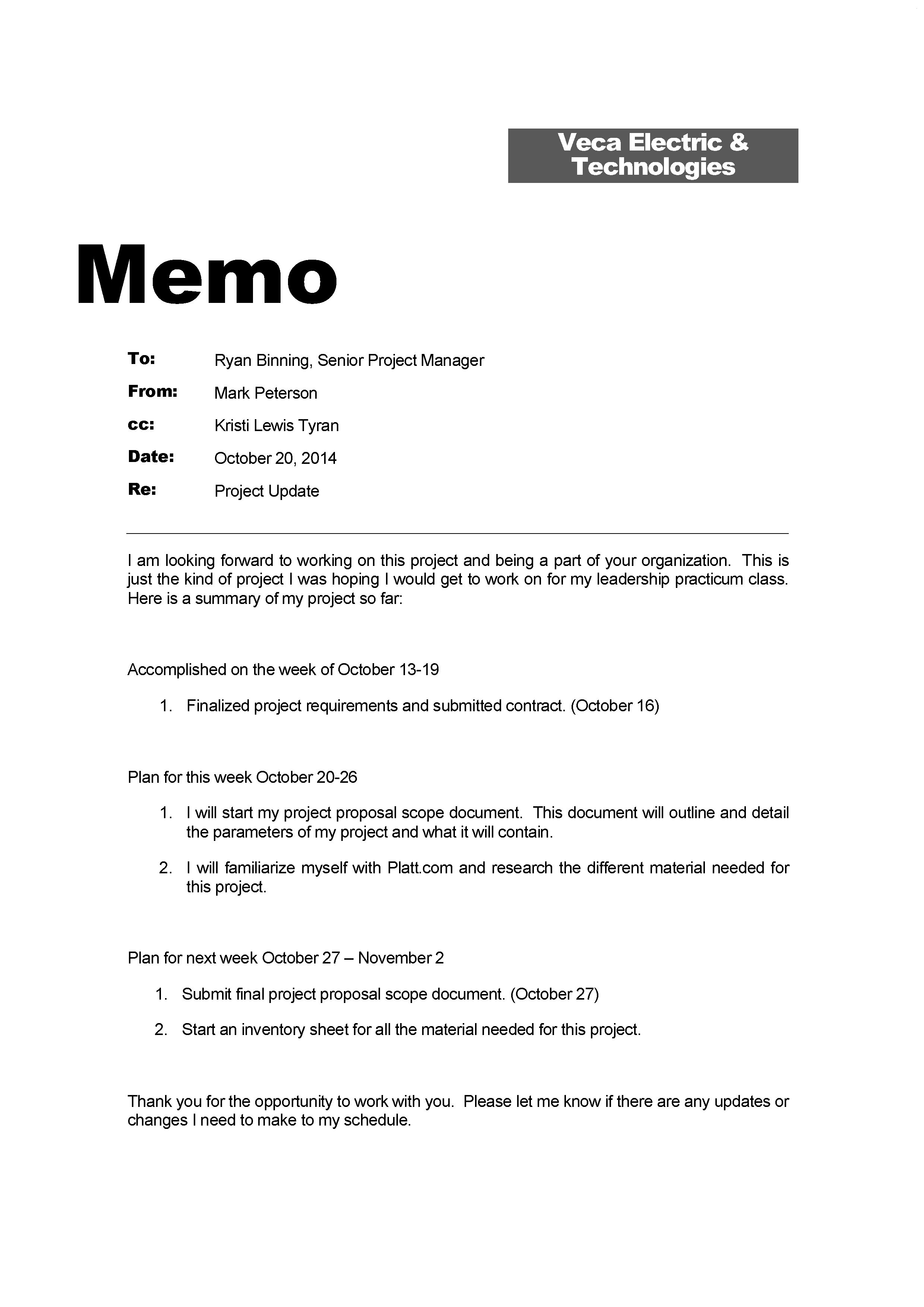 Memo 1